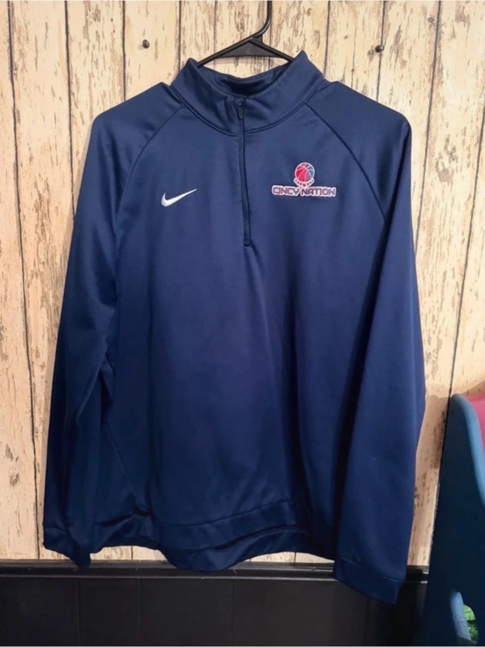 Nike Navy Blue Quarter-Zip Performance Jacket with Cincy Nation Logo